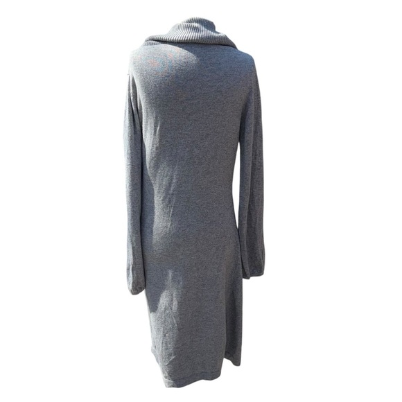 BODEN Cotton Cashmere Rabbit Fur Blend Cowl Neck Sweater Midi Dress Gray Size 14 - Picture 6 of 16